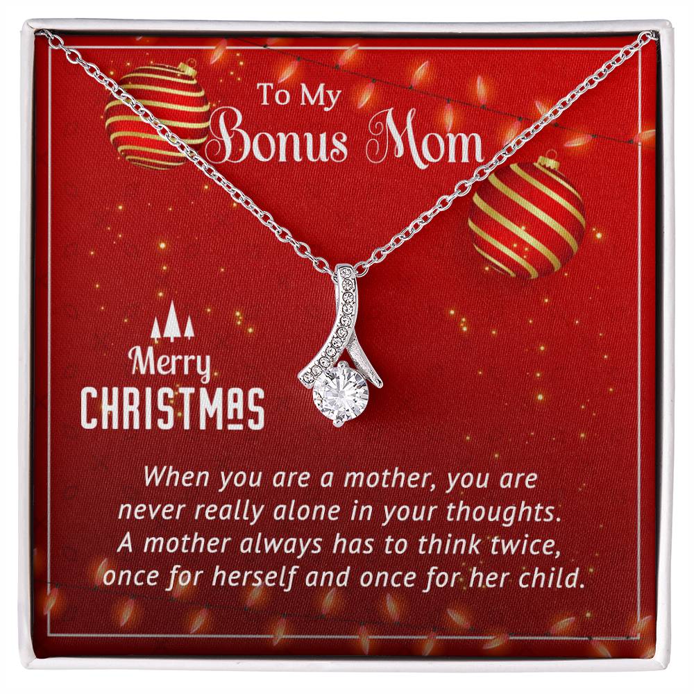 Personalized Necklace and Message Card: A Special Christmas Gift for Your Bonus Mom A1012