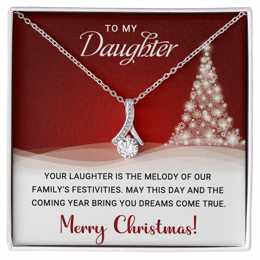 Elegant Merry Christmas Necklace for Daughter - Perfect Gift Idea A1014