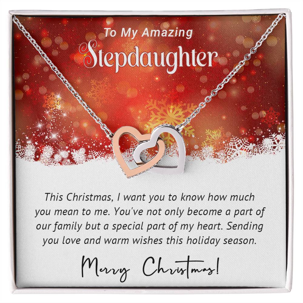 Glowing Heart Christmas Necklace for a Cherished Stepdaughter A1023