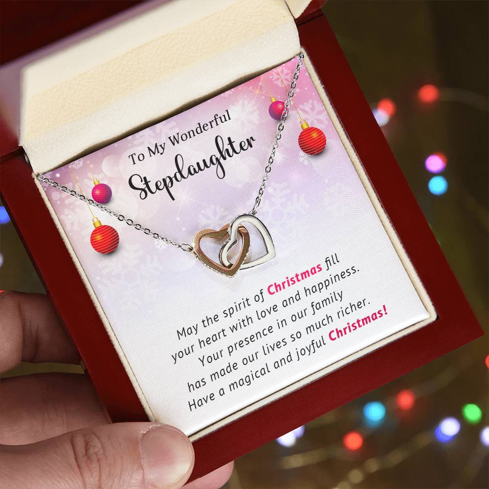 To My Wonderful Stepdaughter Christmas Necklace Gift A1024