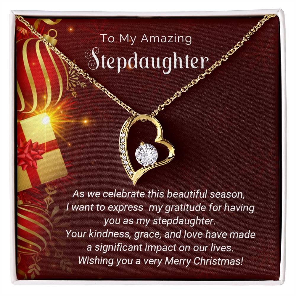 To My Amazing Stepdaughter Merry Christmas Necklace Gift A1028