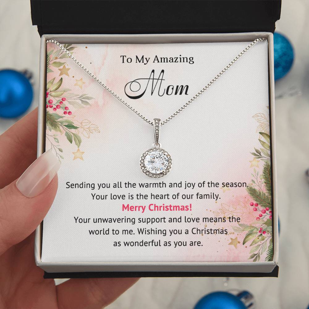 Merry Christmas Necklace for My Amazing Mom | The Perfect Holiday Gift A1004