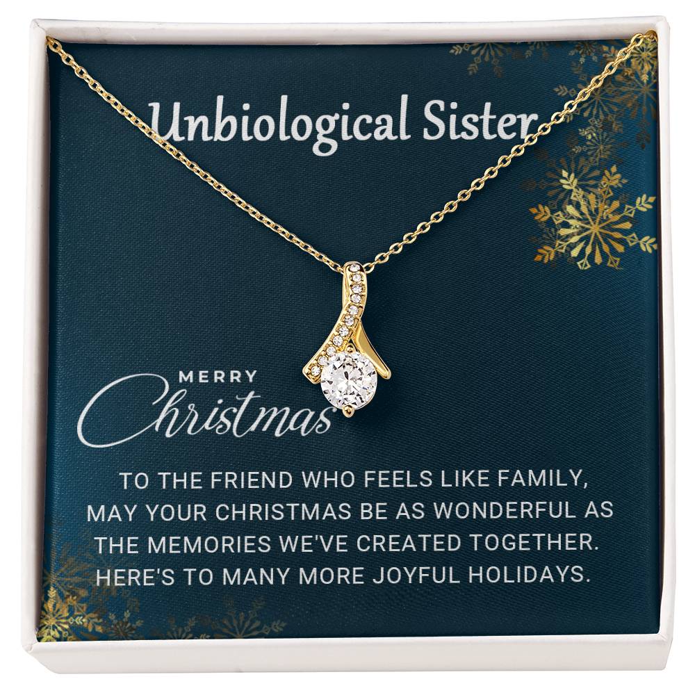 To My Unbiological Sister: A Christmas Necklace Gift Full of Heartfelt Love A1064