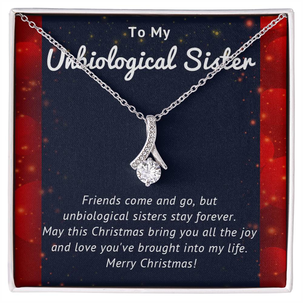 Forever Connected: A Merry Christmas Necklace Gift for My Unbiological Sister A1065