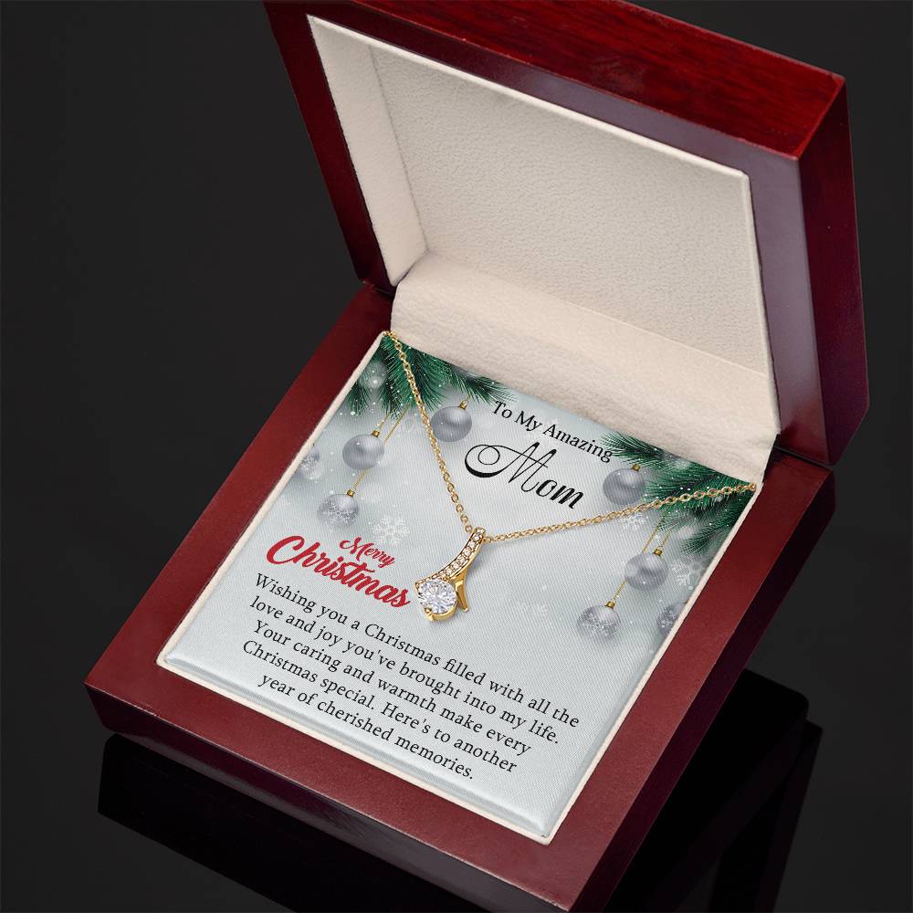 Mom Gift for Christmas - Elegant Necklace for Cherished Moments with Message Card A1001