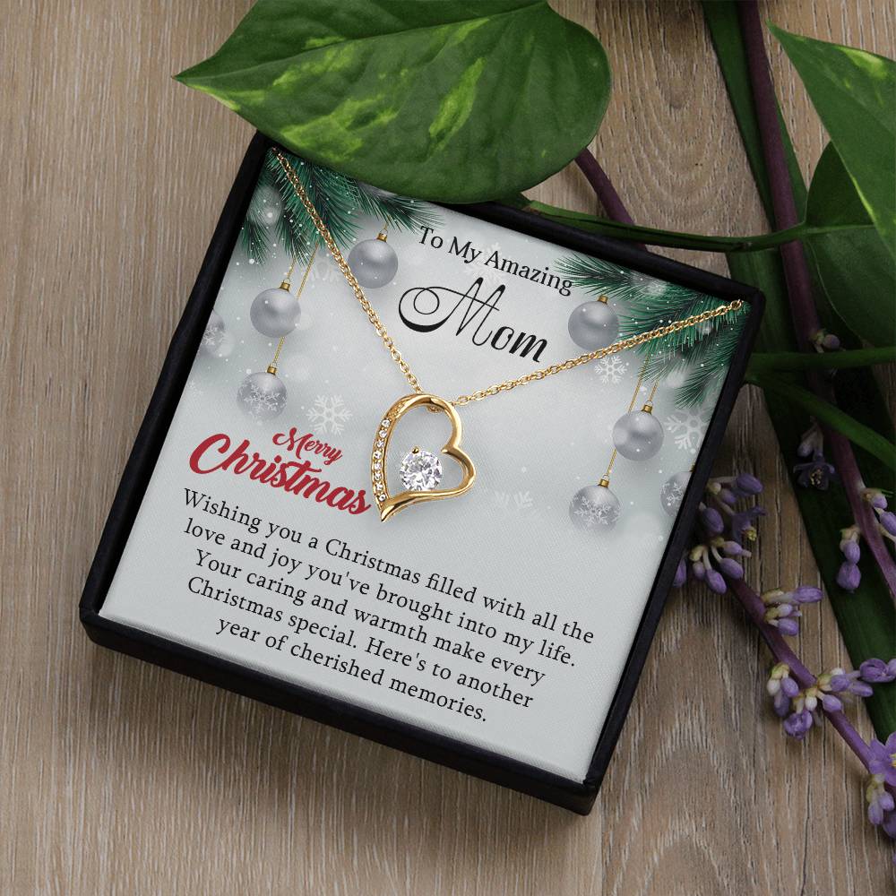 Mom Gift for Christmas - Elegant Necklace for Cherished Moments with Message Card A1001