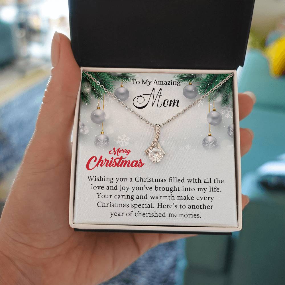 Mom Gift for Christmas - Elegant Necklace for Cherished Moments with Message Card A1001