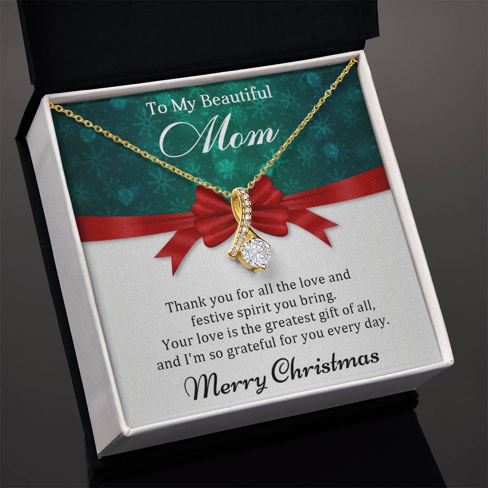 Merry Christmas Necklace for My Beautiful Mom : A Gift of Love A1002