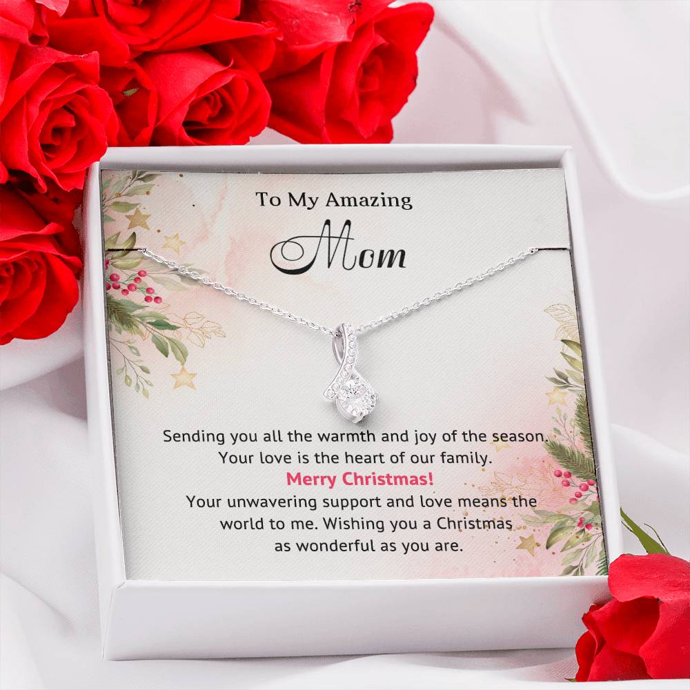 Merry Christmas Necklace for My Amazing Mom | The Perfect Holiday Gift A1004