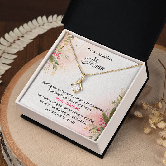 Merry Christmas Necklace for My Amazing Mom | The Perfect Holiday Gift A1004