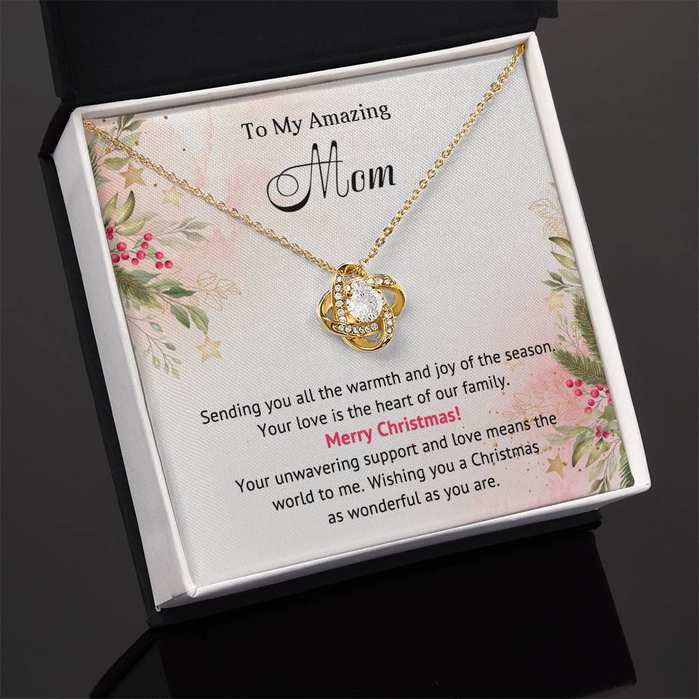 Merry Christmas Necklace for My Amazing Mom | The Perfect Holiday Gift A1004