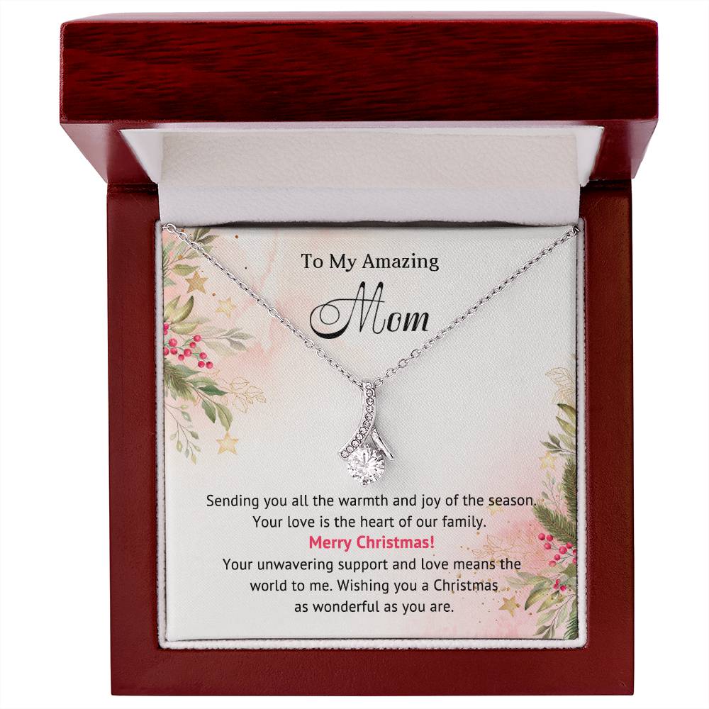 Merry Christmas Necklace for My Amazing Mom | The Perfect Holiday Gift A1004