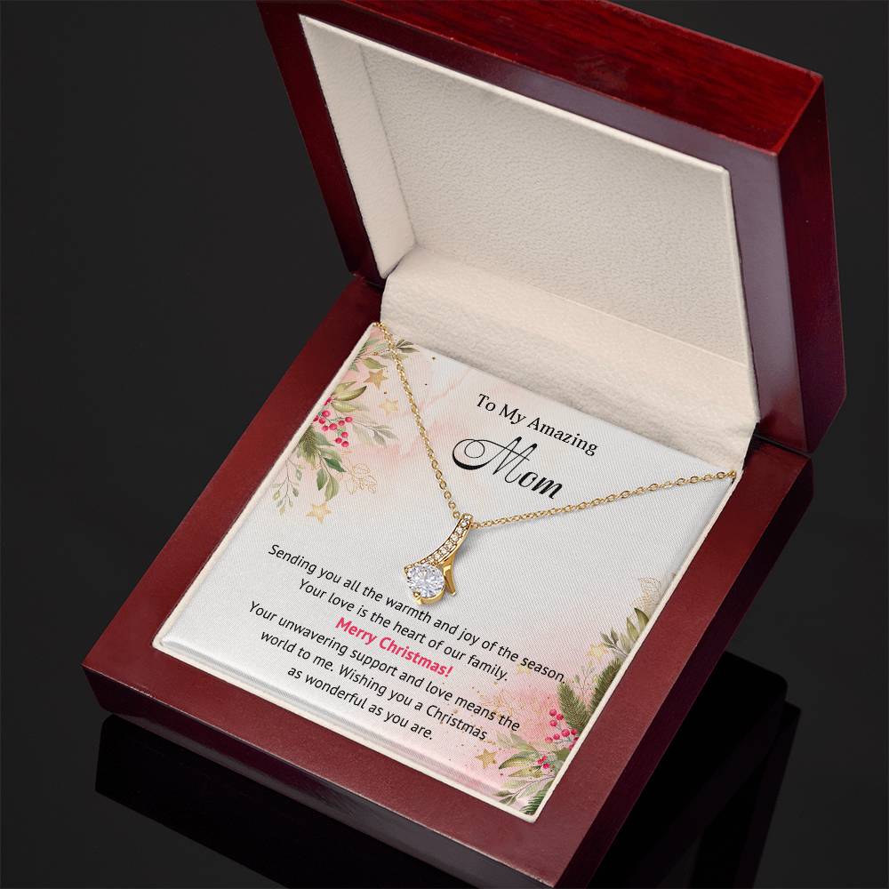 Merry Christmas Necklace for My Amazing Mom | The Perfect Holiday Gift A1004