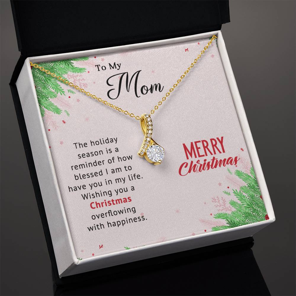 Merry Christmas to My Mom – Wishing You Overflowing Happiness with a Beautiful Necklace Gift A1006