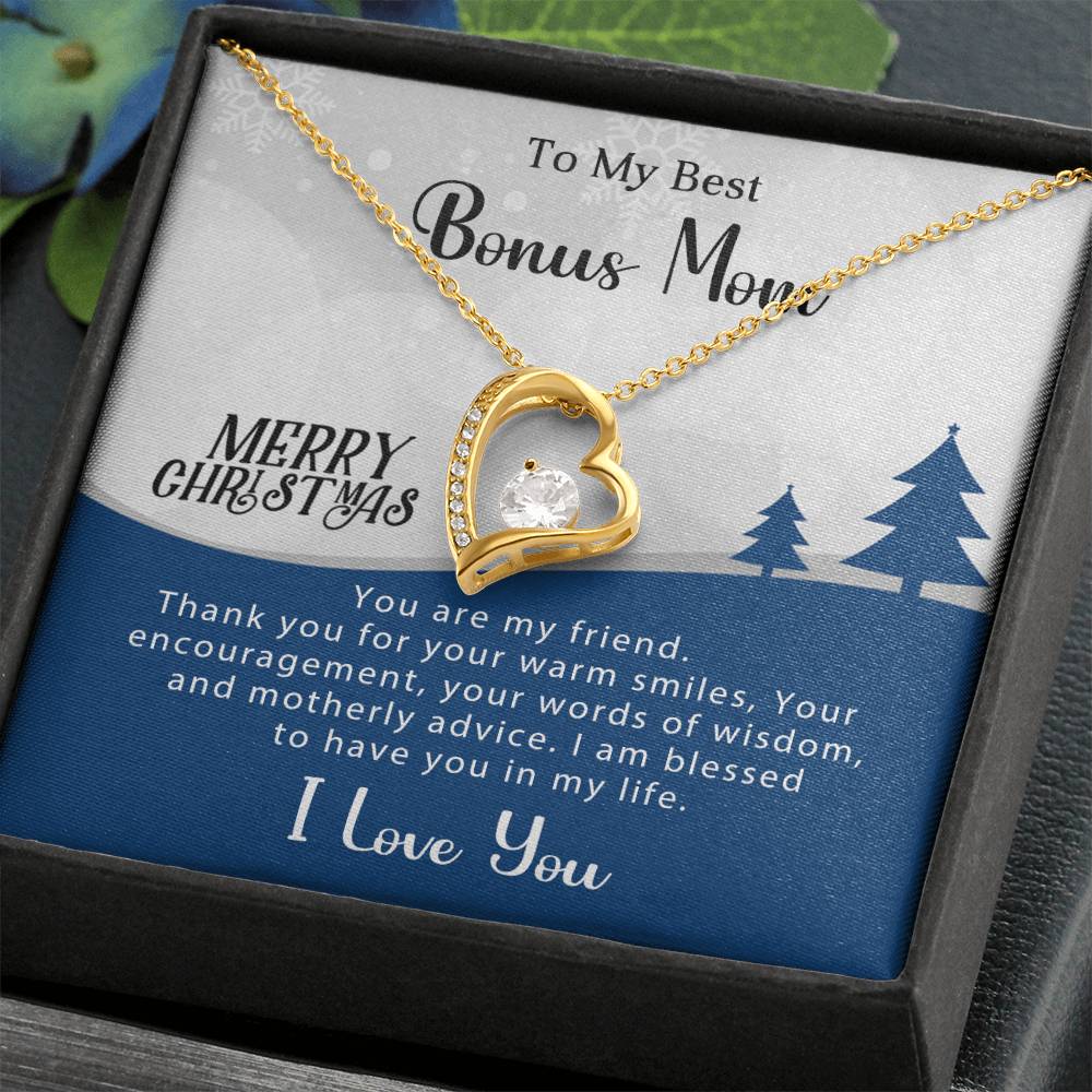 Show Your Love: Christmas Necklace Gift for My Best Bonus Mom A1009