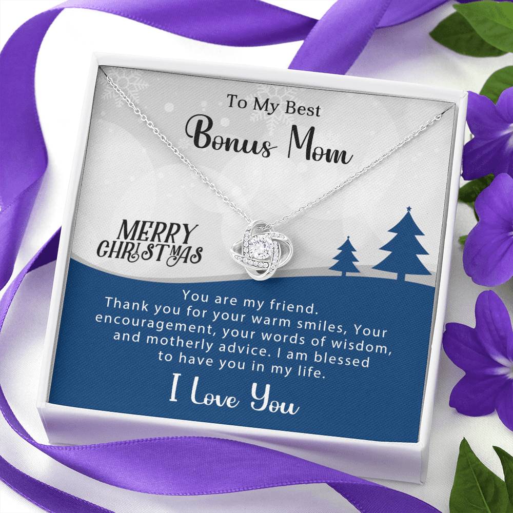 Show Your Love: Christmas Necklace Gift for My Best Bonus Mom A1009