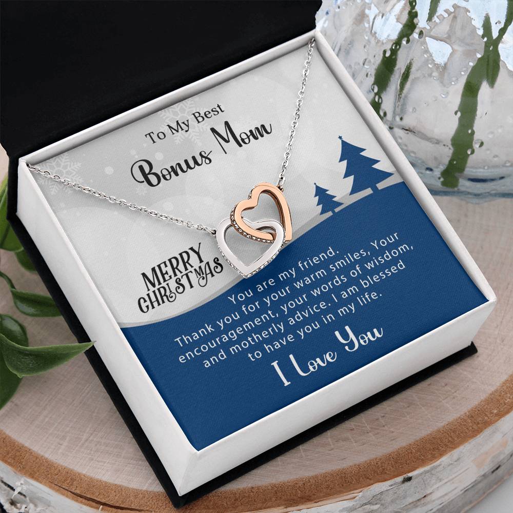 Show Your Love: Christmas Necklace Gift for My Best Bonus Mom A1009