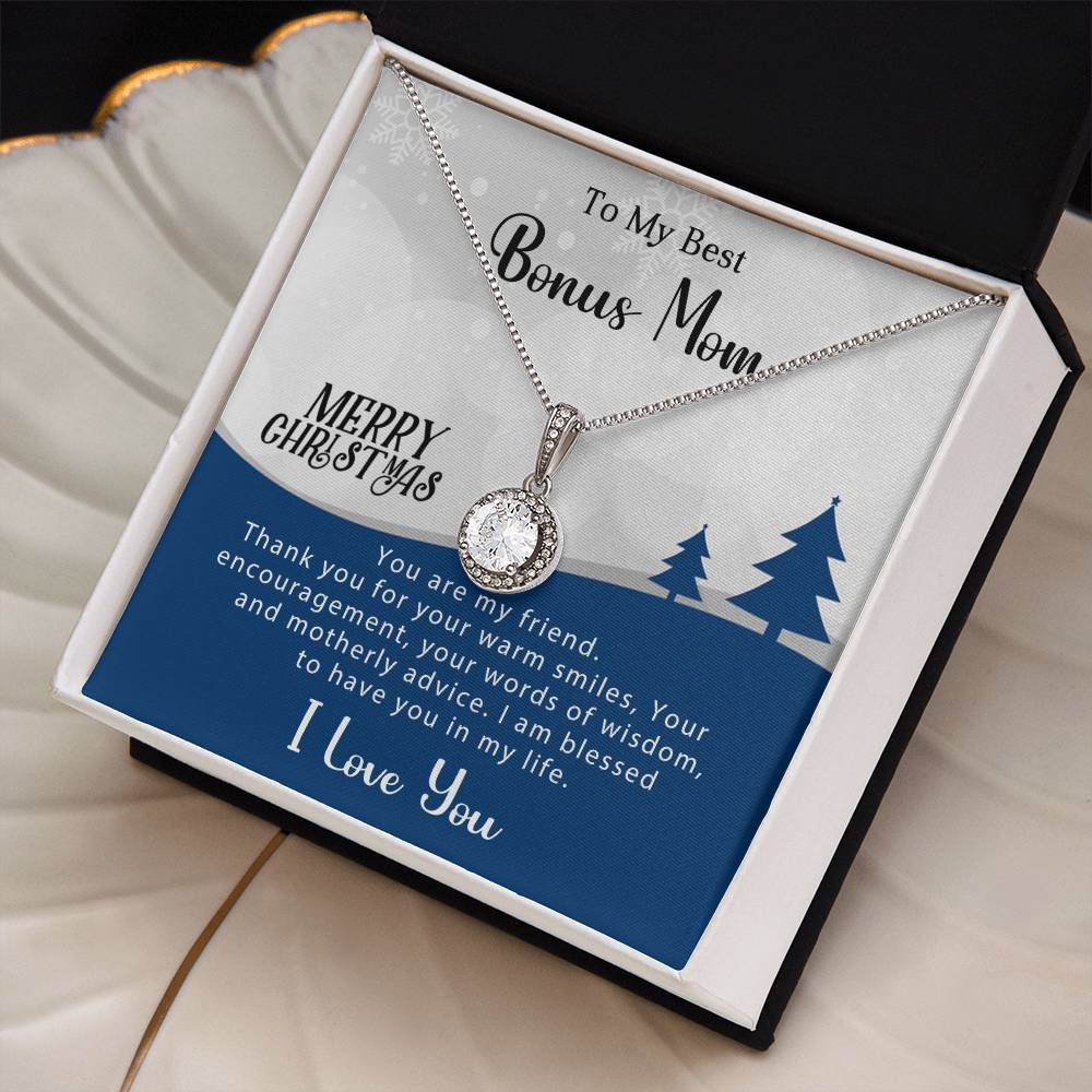 Show Your Love: Christmas Necklace Gift for My Best Bonus Mom A1009