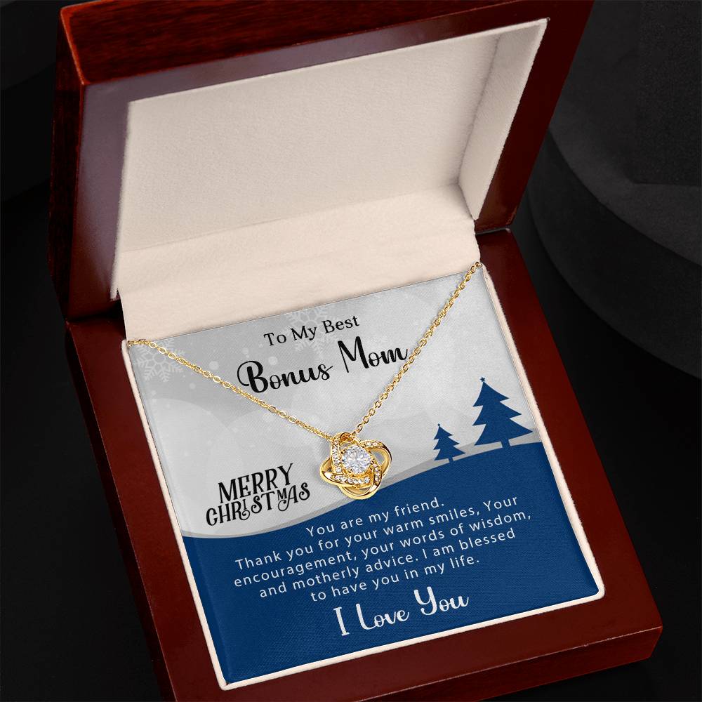 Show Your Love: Christmas Necklace Gift for My Best Bonus Mom A1009