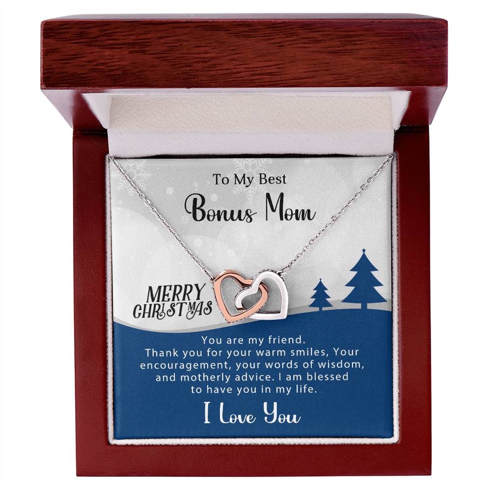 Show Your Love: Christmas Necklace Gift for My Best Bonus Mom A1009