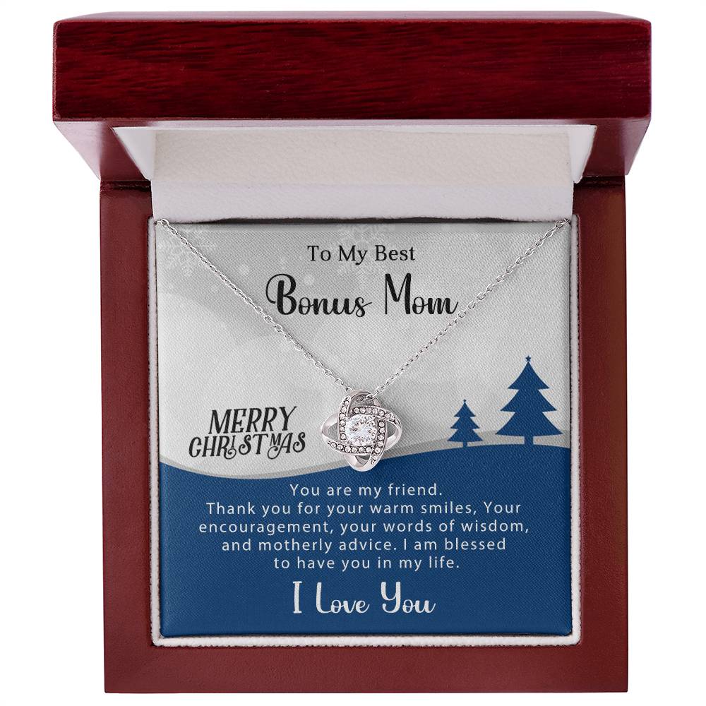 Show Your Love: Christmas Necklace Gift for My Best Bonus Mom A1009