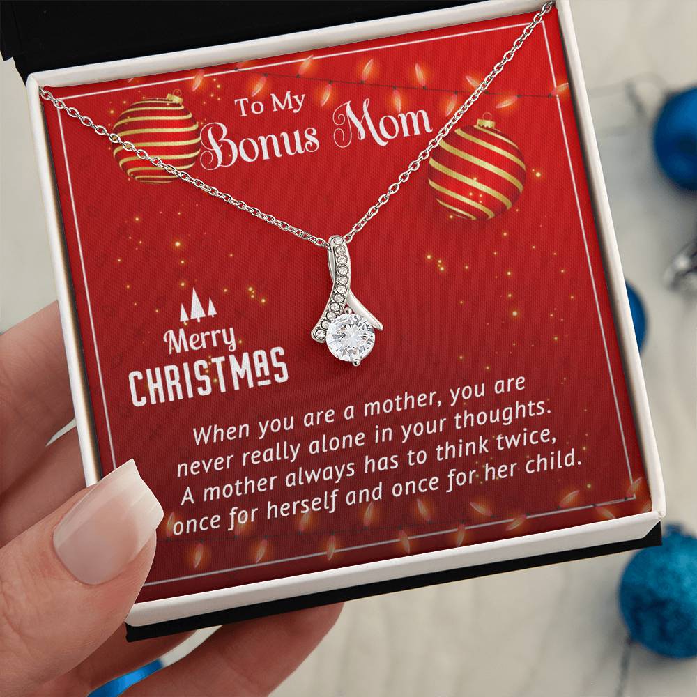 Personalized Necklace and Message Card: A Special Christmas Gift for Your Bonus Mom A1012