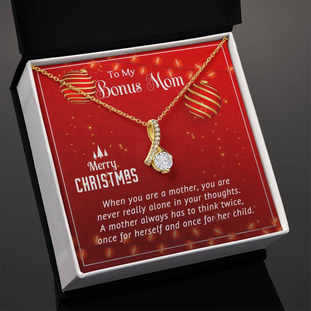 Personalized Necklace and Message Card: A Special Christmas Gift for Your Bonus Mom A1012