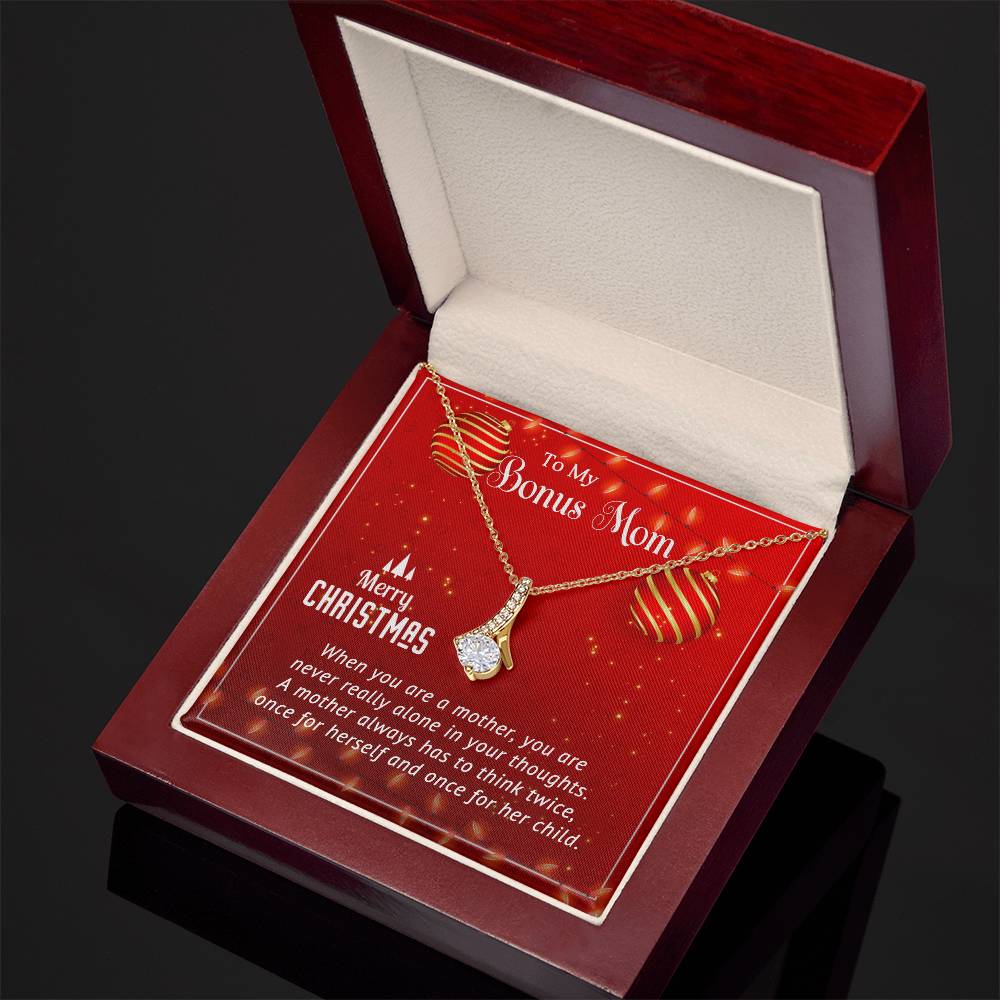 Personalized Necklace and Message Card: A Special Christmas Gift for Your Bonus Mom A1012