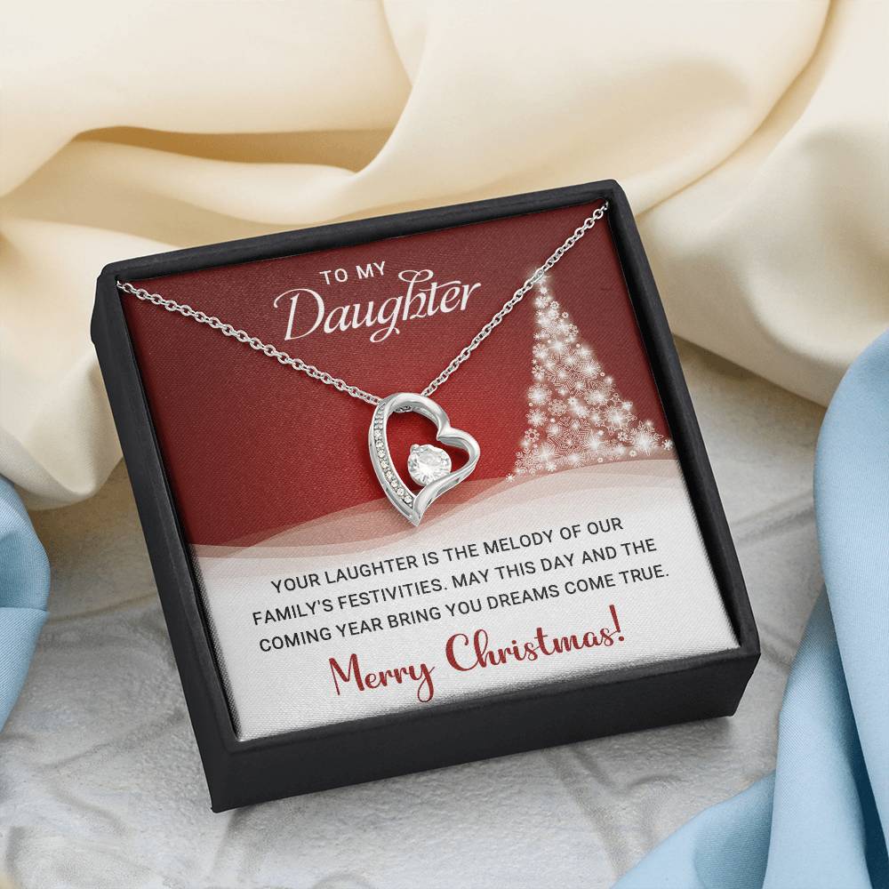 Elegant Merry Christmas Necklace for Daughter - Perfect Gift Idea A1014