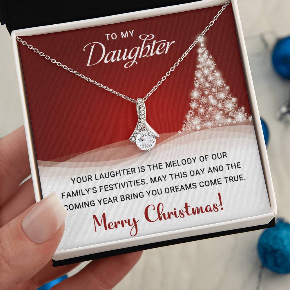 Elegant Merry Christmas Necklace for Daughter - Perfect Gift Idea A1014