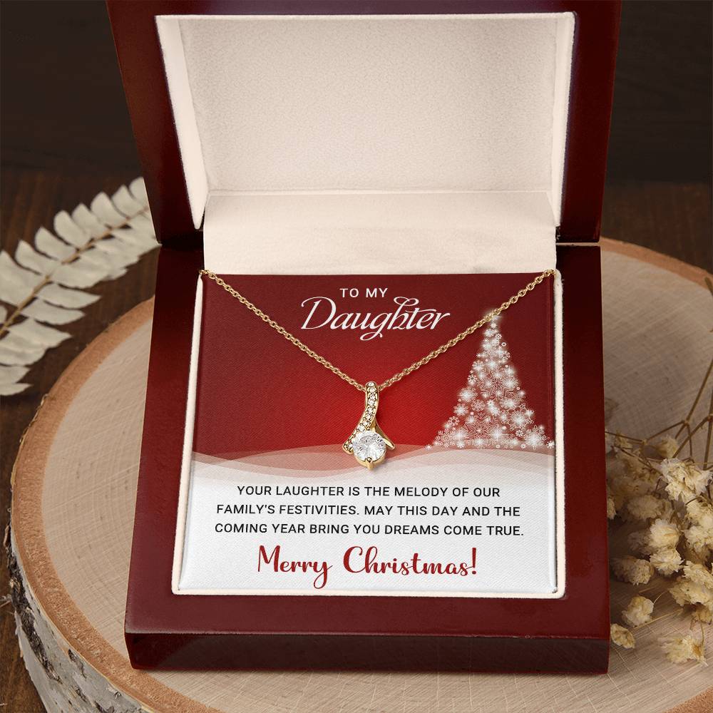 Elegant Merry Christmas Necklace for Daughter - Perfect Gift Idea A1014