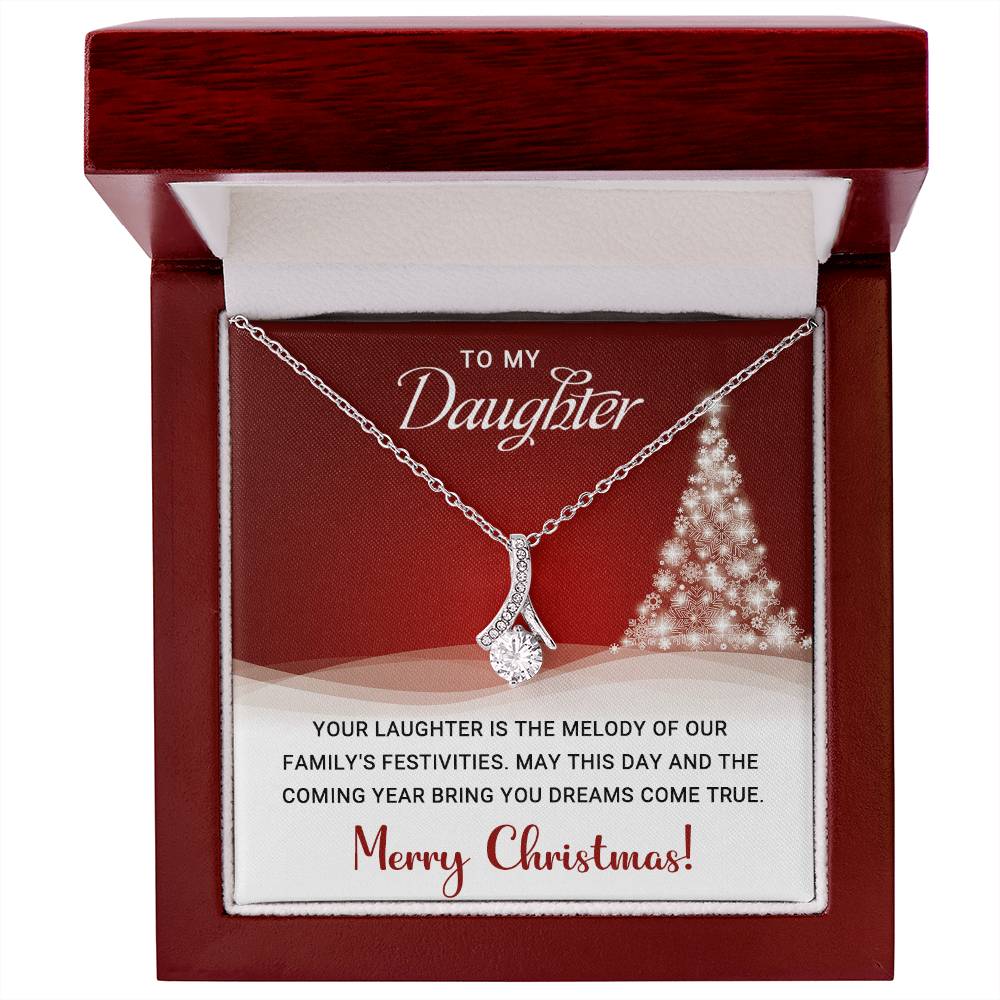 Elegant Merry Christmas Necklace for Daughter - Perfect Gift Idea A1014