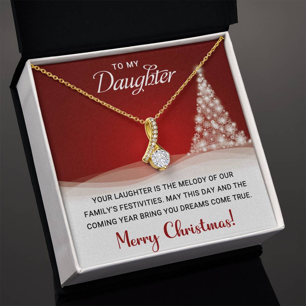 Elegant Merry Christmas Necklace for Daughter - Perfect Gift Idea A1014