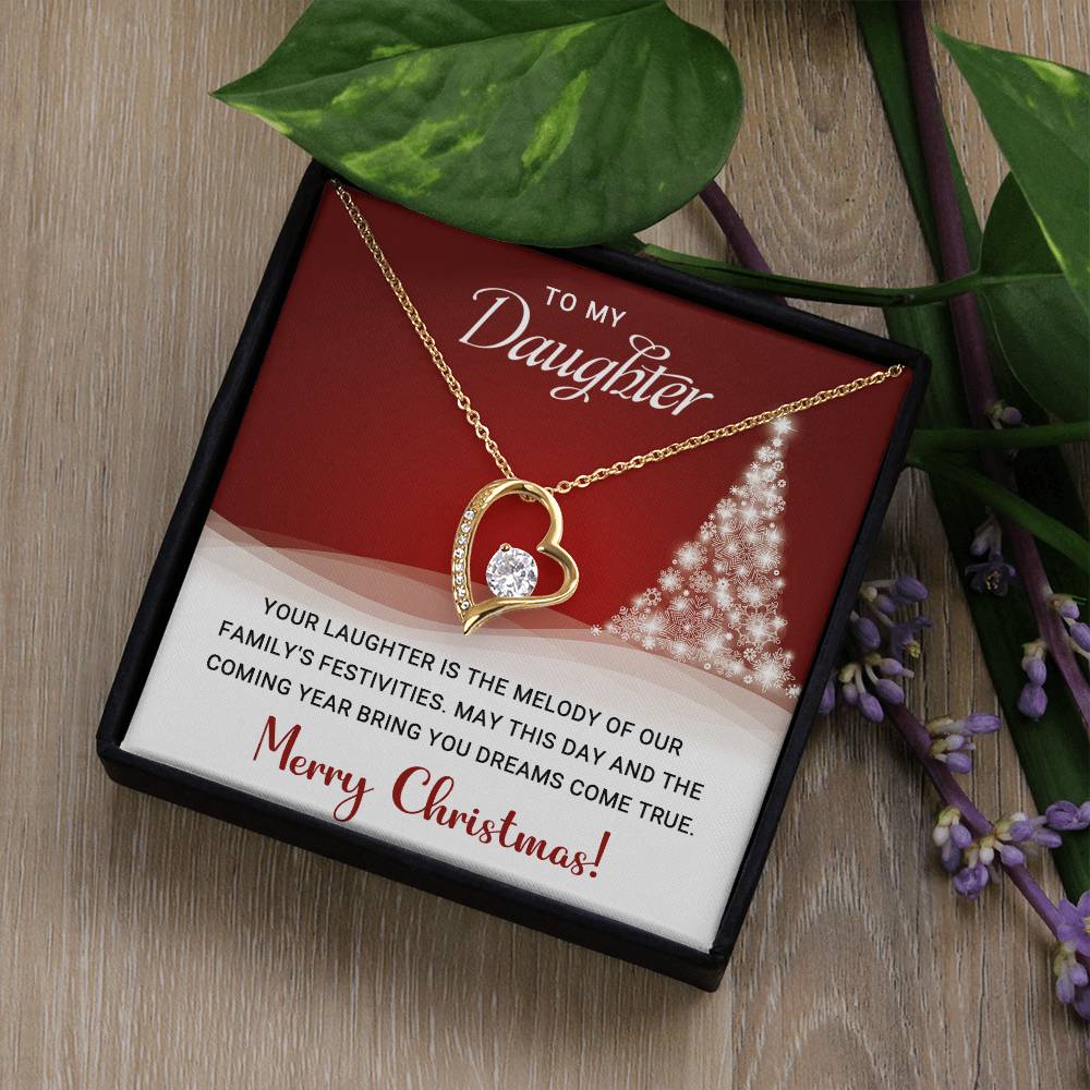 Elegant Merry Christmas Necklace for Daughter - Perfect Gift Idea A1014