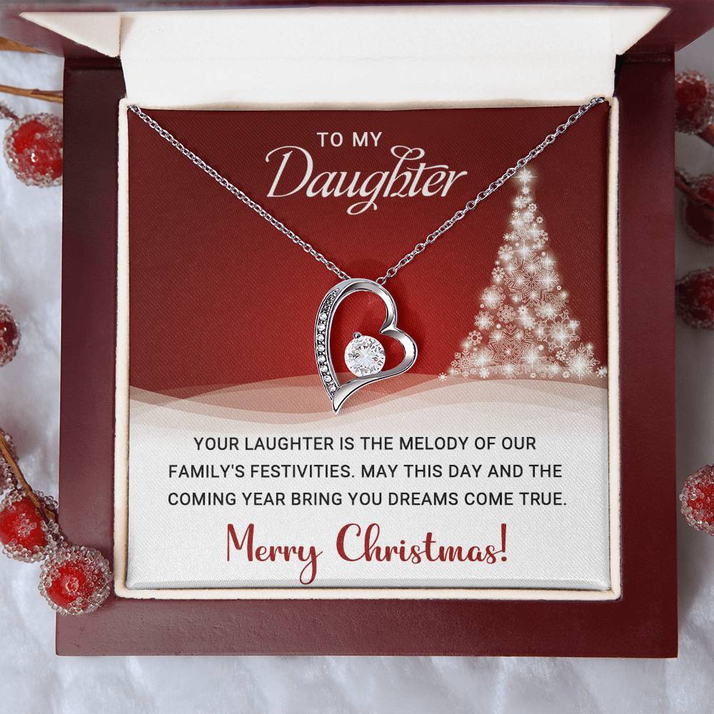 Elegant Merry Christmas Necklace for Daughter - Perfect Gift Idea A1014