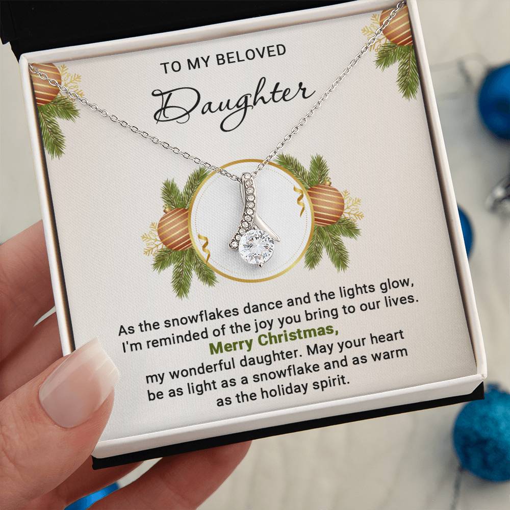 Beloved Daughter Christmas Necklace Gift with Card A1015