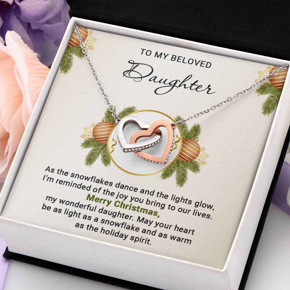 Beloved Daughter Christmas Necklace Gift with Card A1015