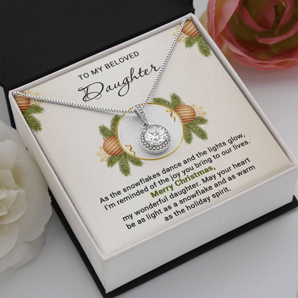 Beloved Daughter Christmas Necklace Gift with Card A1015