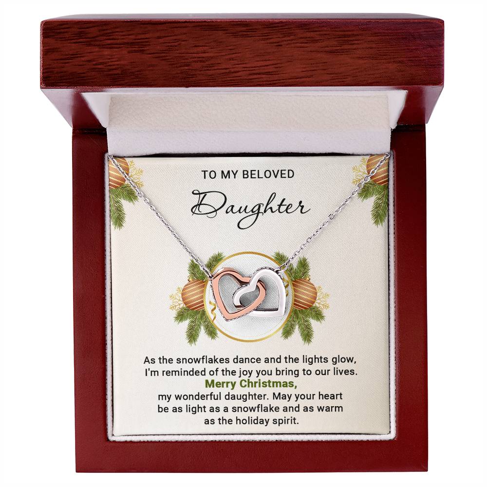 Beloved Daughter Christmas Necklace Gift with Card A1015