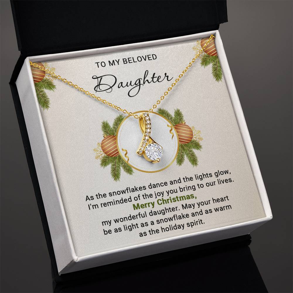 Beloved Daughter Christmas Necklace Gift with Card A1015