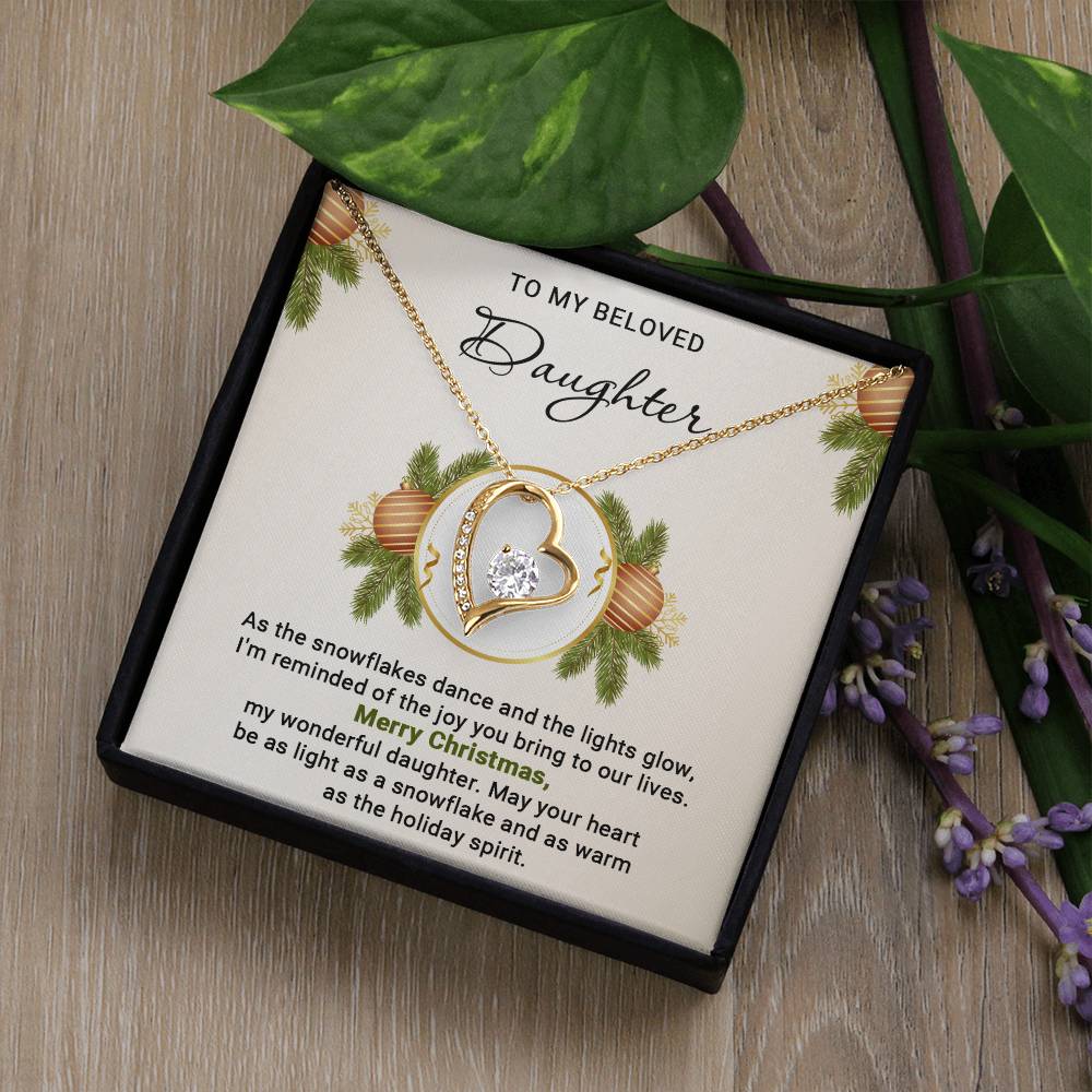 Beloved Daughter Christmas Necklace Gift with Card A1015