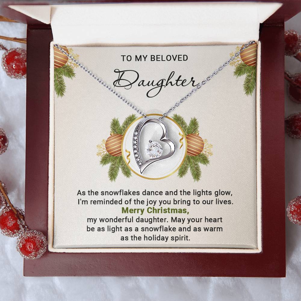 Beloved Daughter Christmas Necklace Gift with Card A1015