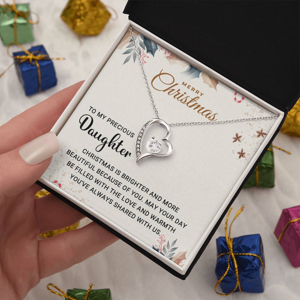 Personalized Christmas Necklace for My Precious Daughter - A Unique Keepsake to Celebrate Our Bond A1016