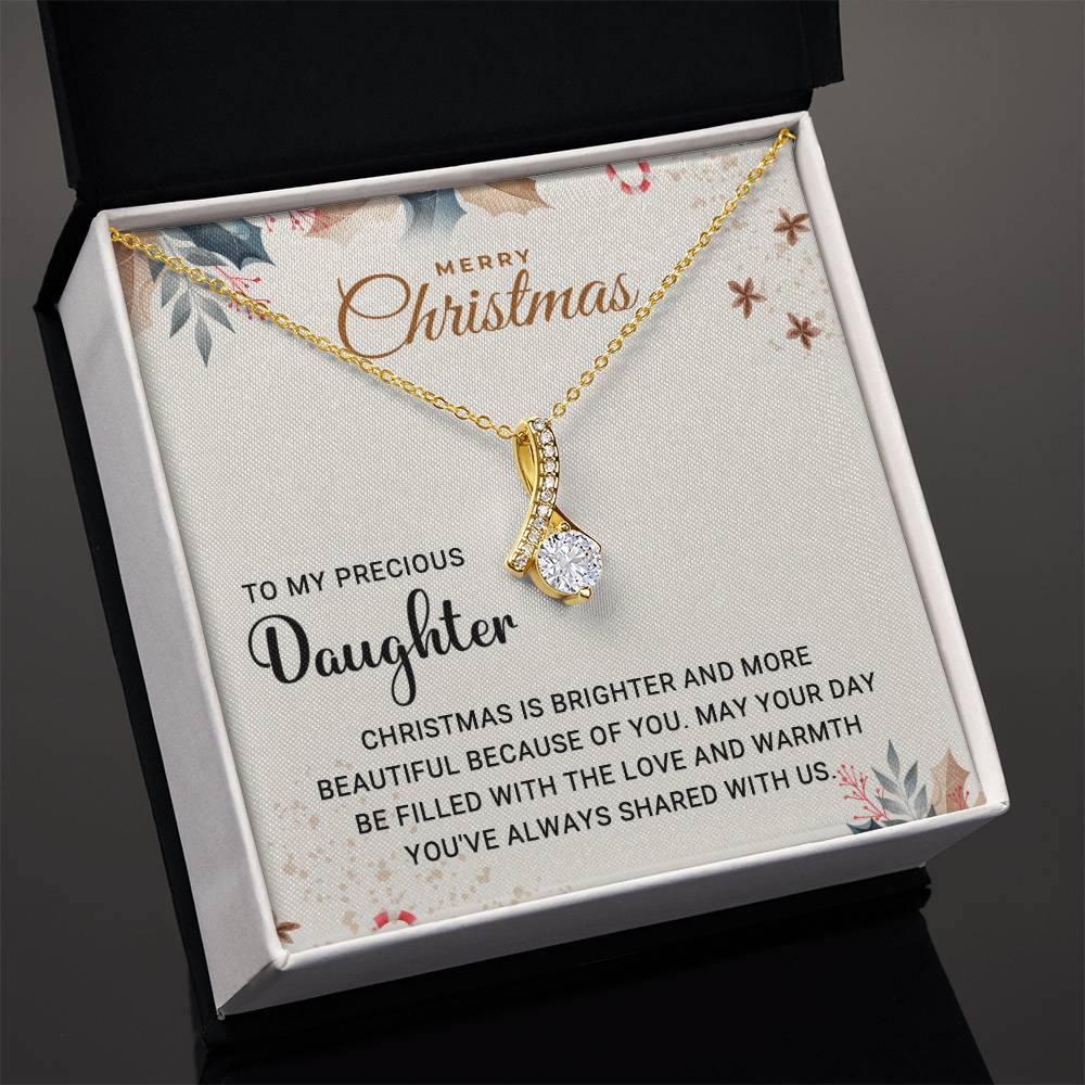 Personalized Christmas Necklace for My Precious Daughter - A Unique Keepsake to Celebrate Our Bond A1016