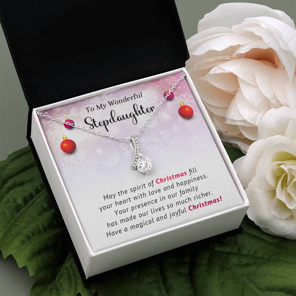 To My Wonderful Stepdaughter Christmas Necklace Gift A1024