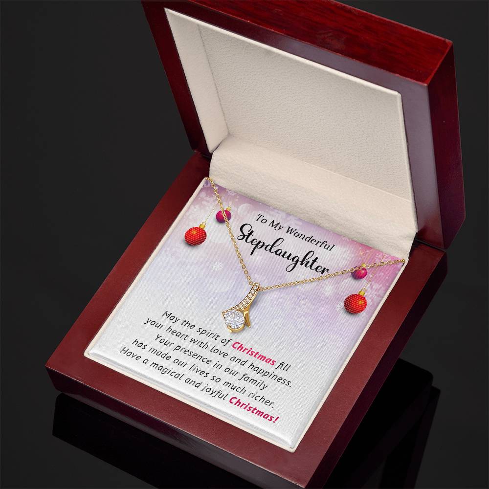 To My Wonderful Stepdaughter Christmas Necklace Gift A1024