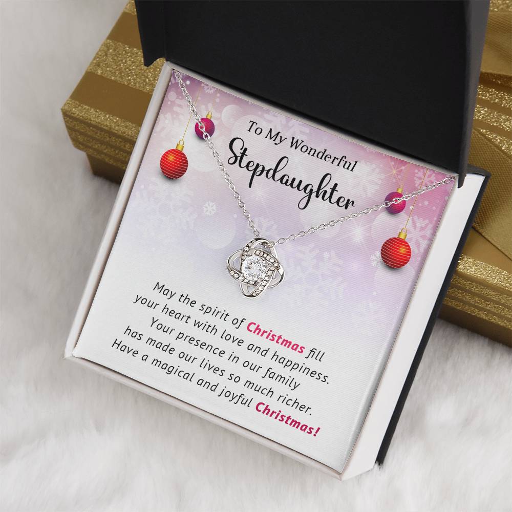 To My Wonderful Stepdaughter Christmas Necklace Gift A1024