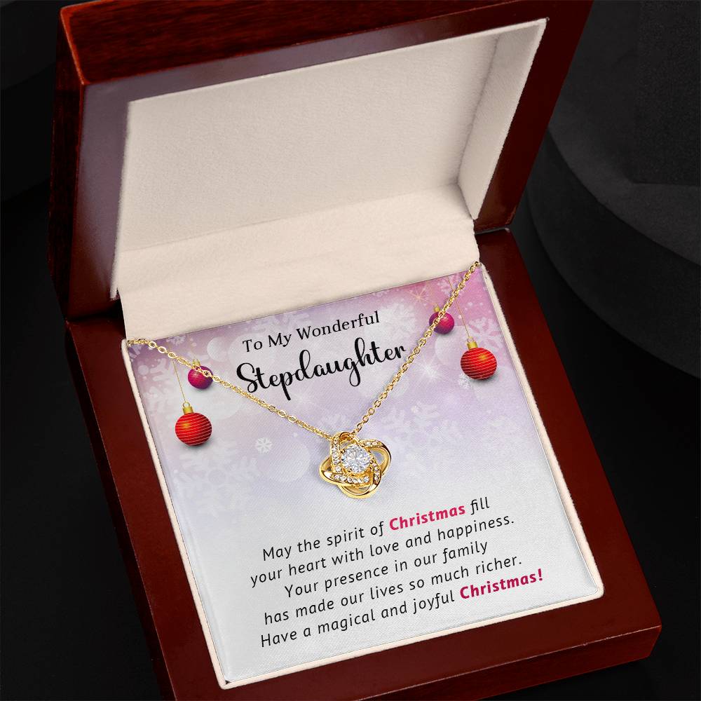 To My Wonderful Stepdaughter Christmas Necklace Gift A1024