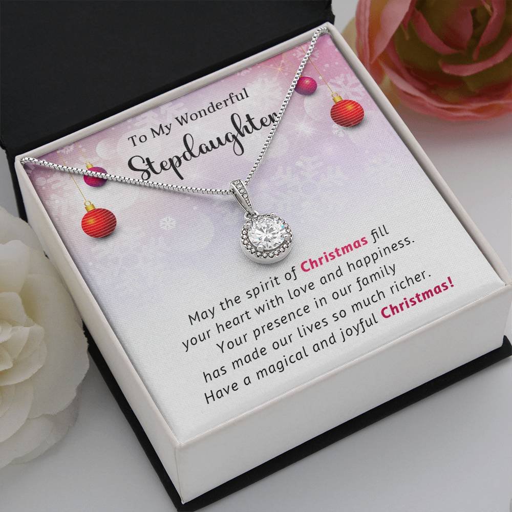 To My Wonderful Stepdaughter Christmas Necklace Gift A1024