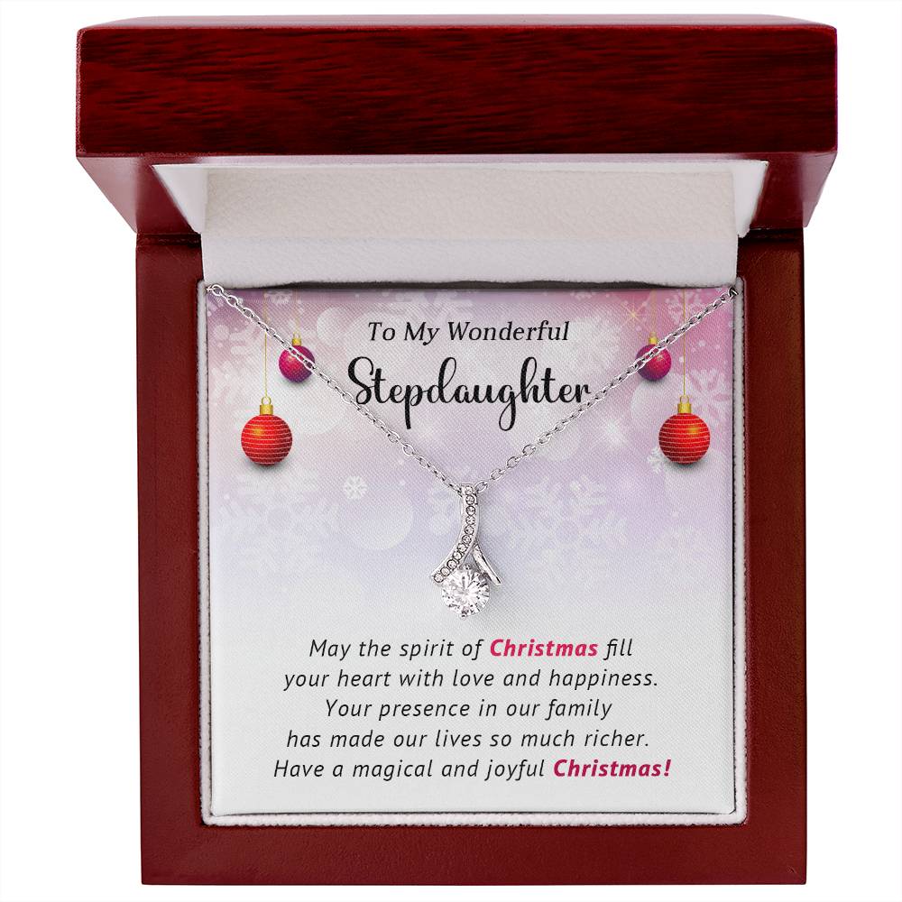 To My Wonderful Stepdaughter Christmas Necklace Gift A1024